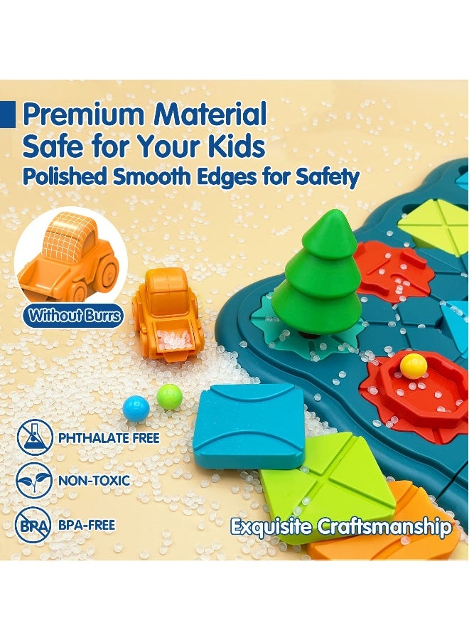 Kids Toys STEM Board Games, Smart Logical Road Builder Brain Teasers Puzzles Games for 3 to 4 5 6 7 Year Old Boys Girls, Educational Montessori Xmas Gifts Ages 3-5 4-8 Preschool Classroom Learning - Image 5